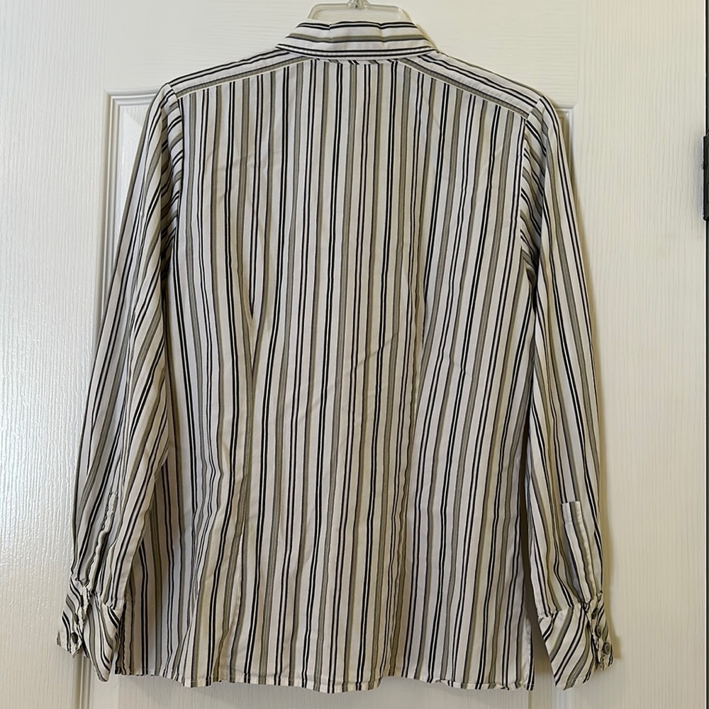 Pendleton Button Up Green White Striped Long Slee… - image 5